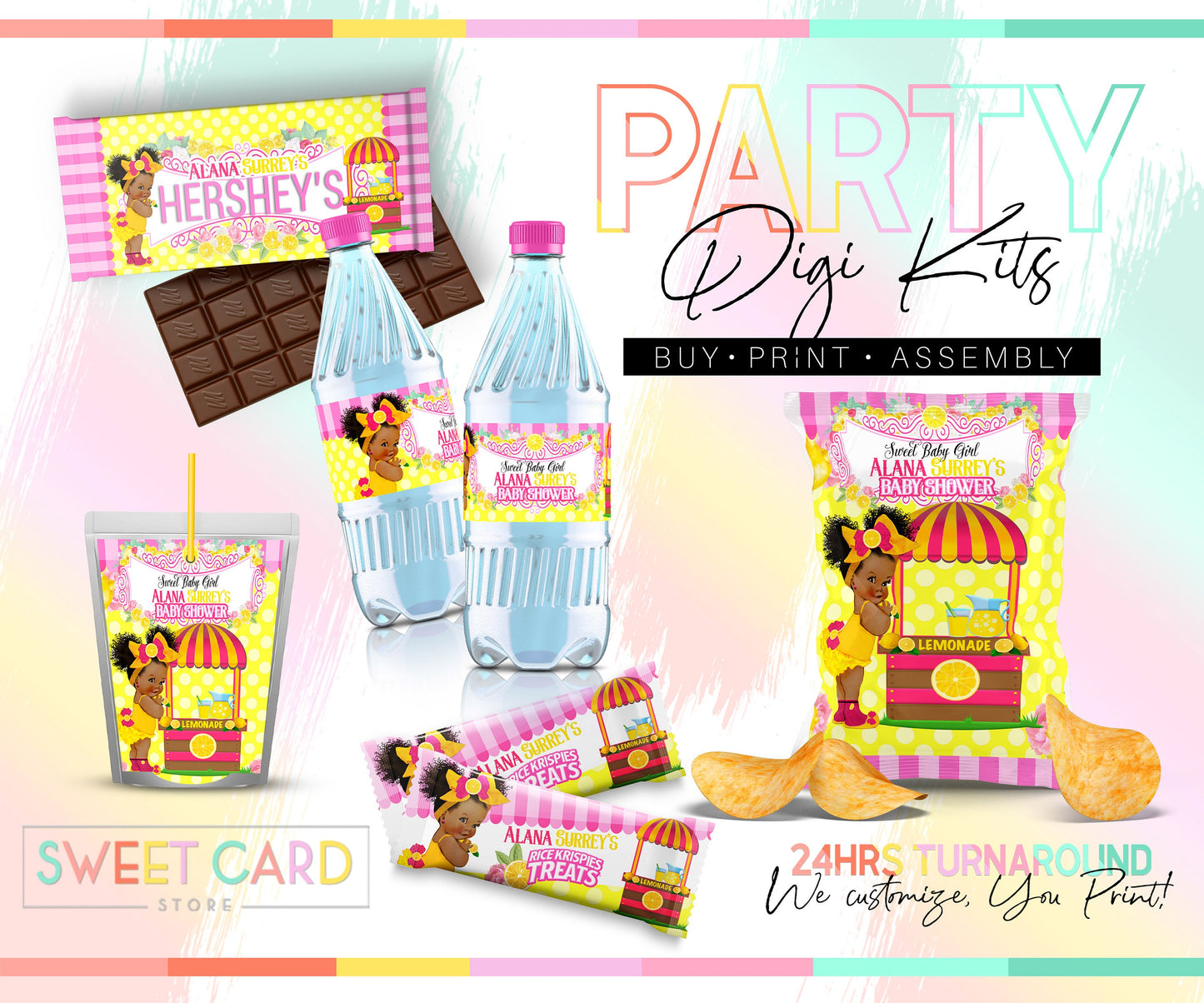 Lemonade stand baby shower Backdrop, Lemonade baby shower backdrop, Baby girl shower backdrop, lemon stand it's a girl baby shower Backdrop