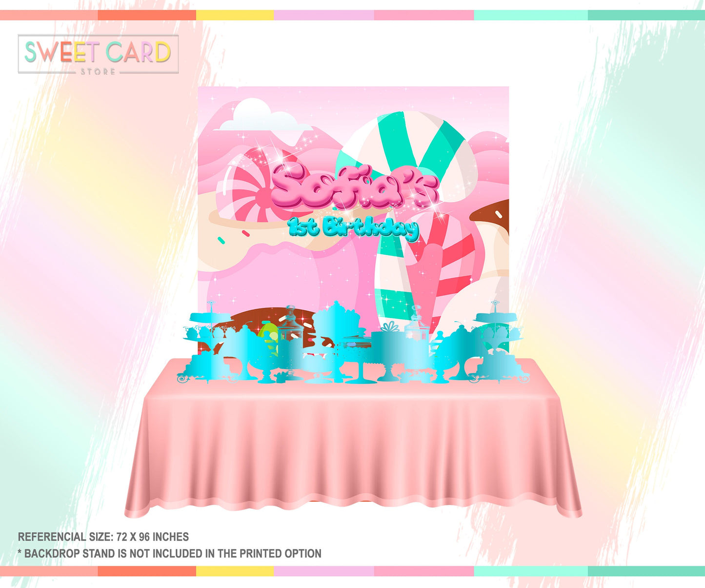 Candyland Backdrop, Candyland sweets backdrop, candy backdrop, candyland sweet sixteen party, candyland decor candyland 1st birthday party