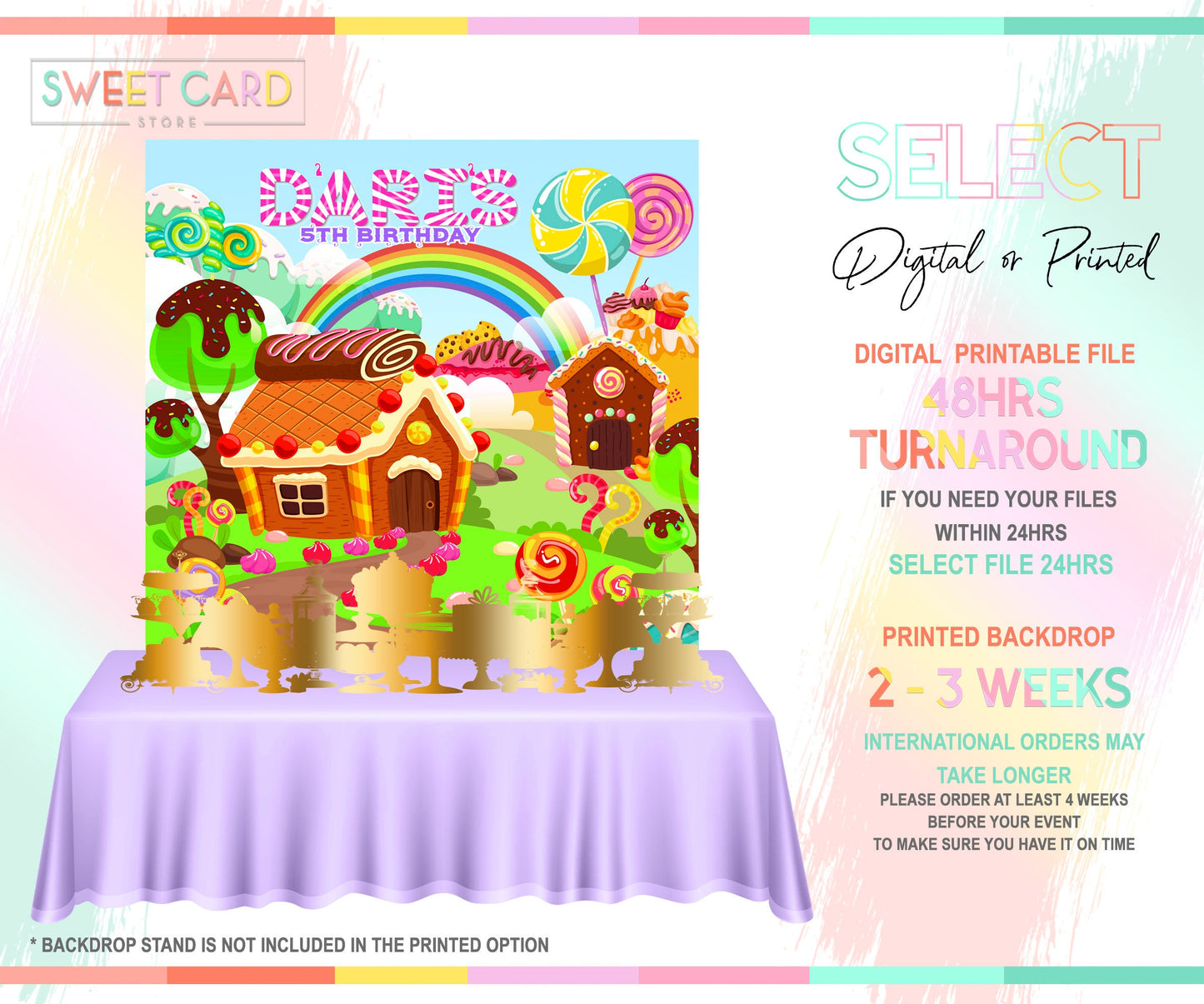 Candyland Backdrop, Candyland sweets backdrop, candy backdrop, candyland sweet sixteen party, candyland decor candyland 1st birthday party