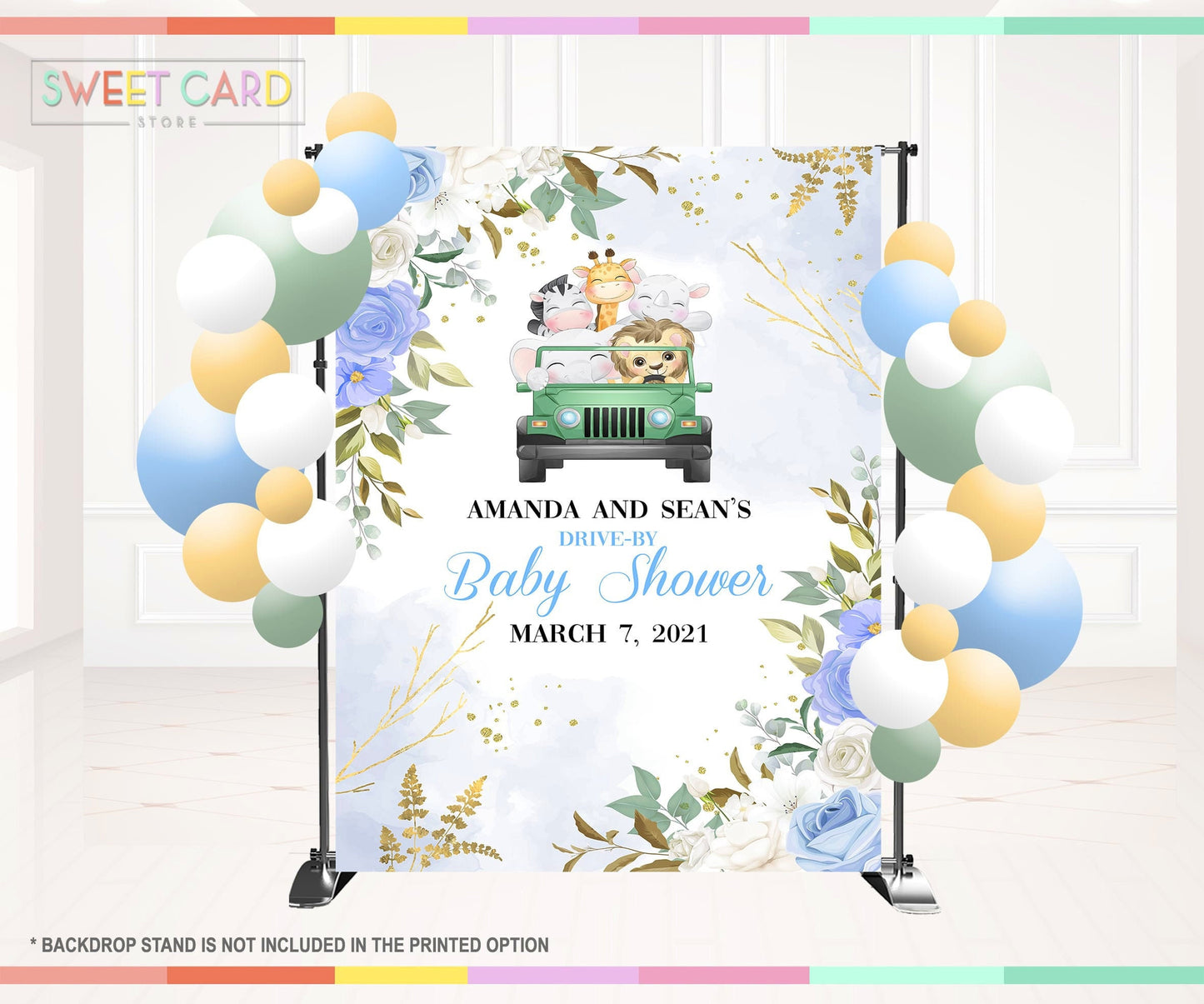 JUNGLE SAFARI BACKDROP, Jungle safari parade baby shower, safari drive by baby shower, safari backdrop, jungle printable backdrop wild decor