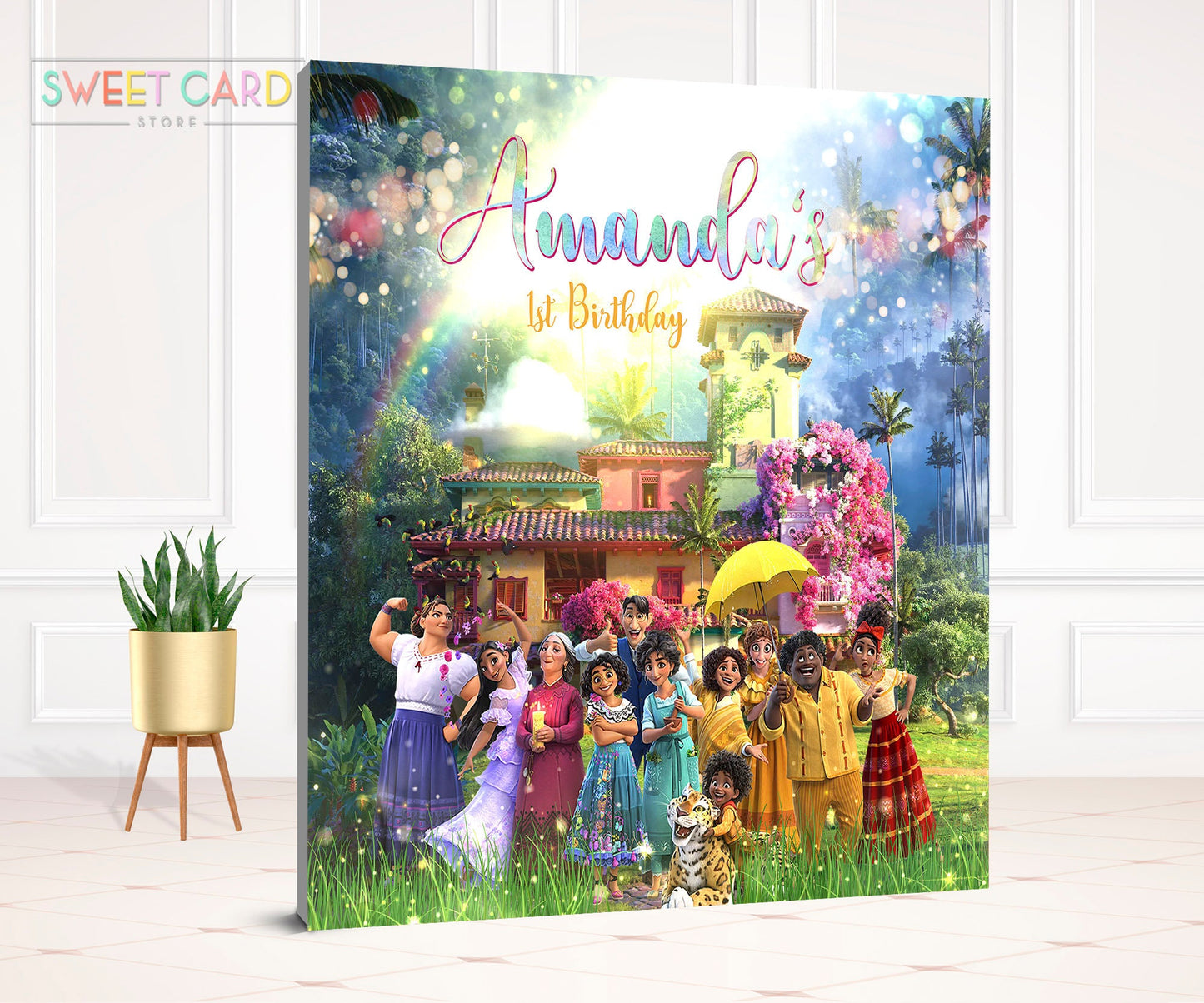 encanto party backdrop, encanto birthday banner, mirabel celebration, luisa birhday, isabelle party banner, antonio printable, decoration