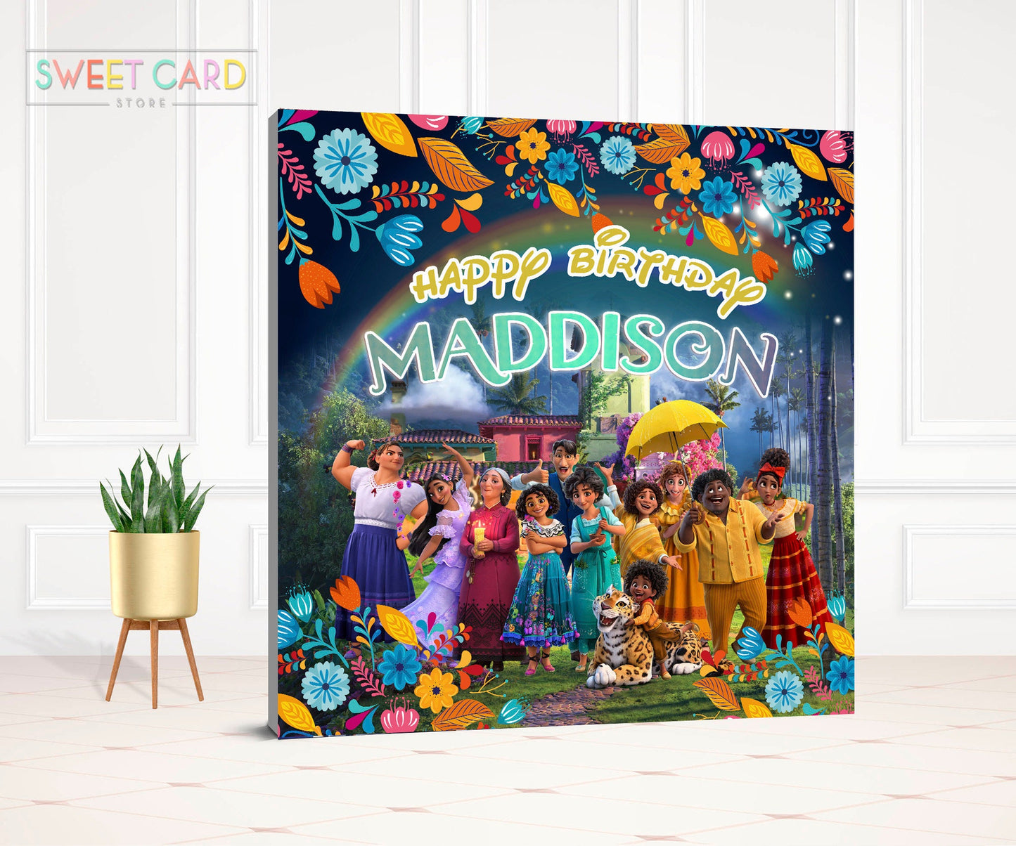 encanto party backdrop, encanto birthday banner, mirabel celebration, luisa birhday, isabelle party banner, antonio printable, decoration