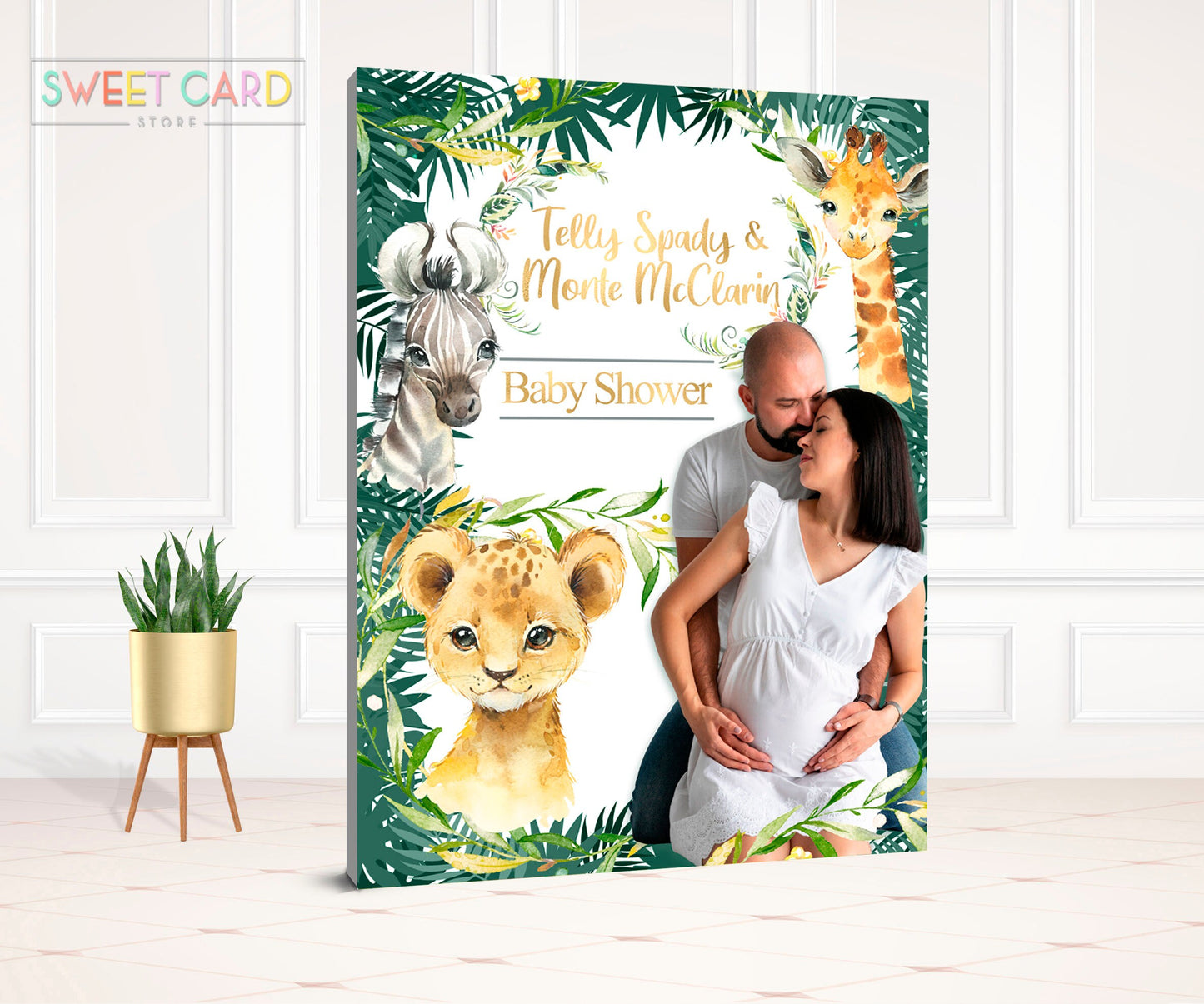 JUNGLE SAFARI BACKDROP, jungle animals baby shower, safari giraffe, zebra, leopard, party backdrop, jungle printable backdrop wild decor