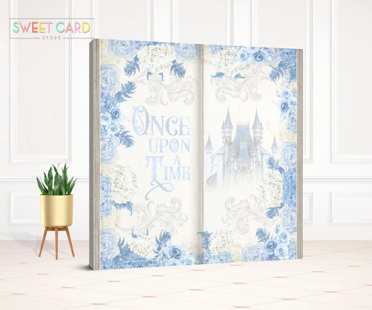 Fairytale Book backdrop Floral castle princess backdrop Storybook Princes photo backdrop flowers castle backdrop Once upon a time banner