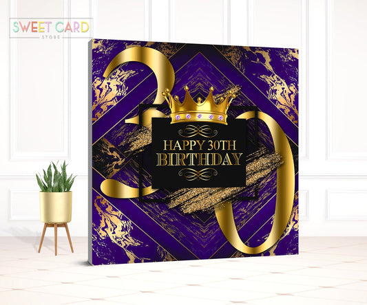 marble elegant 30TH Birthday Party Backdrop Fifty forty Birthday Party Backdrop, purple gold 50th 40th 60th queen Backdrop king Backdrop