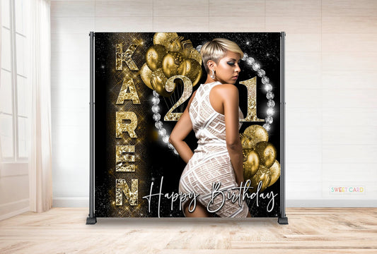 Custom Photo Birthday Backdrop Sparkle Birthday Party Backdrop Diamond Step Repeat Birthday Prom Backdrop Sweet 16 Backdrop Custom Design