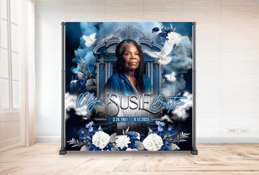 Repass backdrop Memorial backdrop Funeral banner background Memorial Event Funeral Backdrop Decor in memory of Banner Backdrop