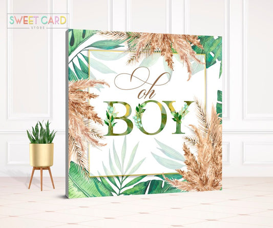 Oh boy safari Baby Shower Backdrop safari jungle Backdrop it's a boy Baby shower jungle Baby Shower Backdrop oh boy Baby Shower decor