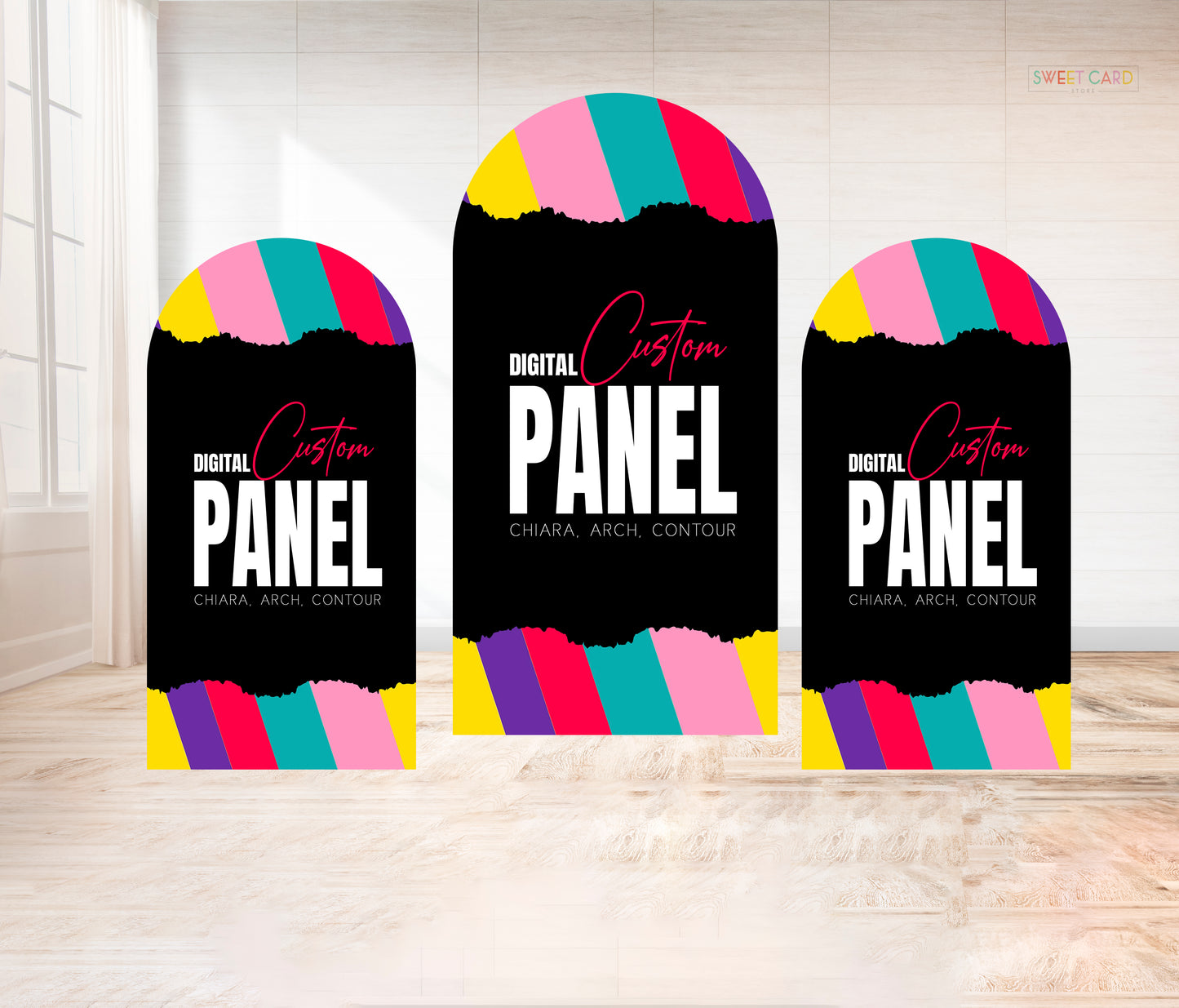 CUSTOM PANELS DESIGNS Digital Printable design party project, Birthday Backdrop floor Chiara Panel walls Cut Outs Custom Shapes Panels