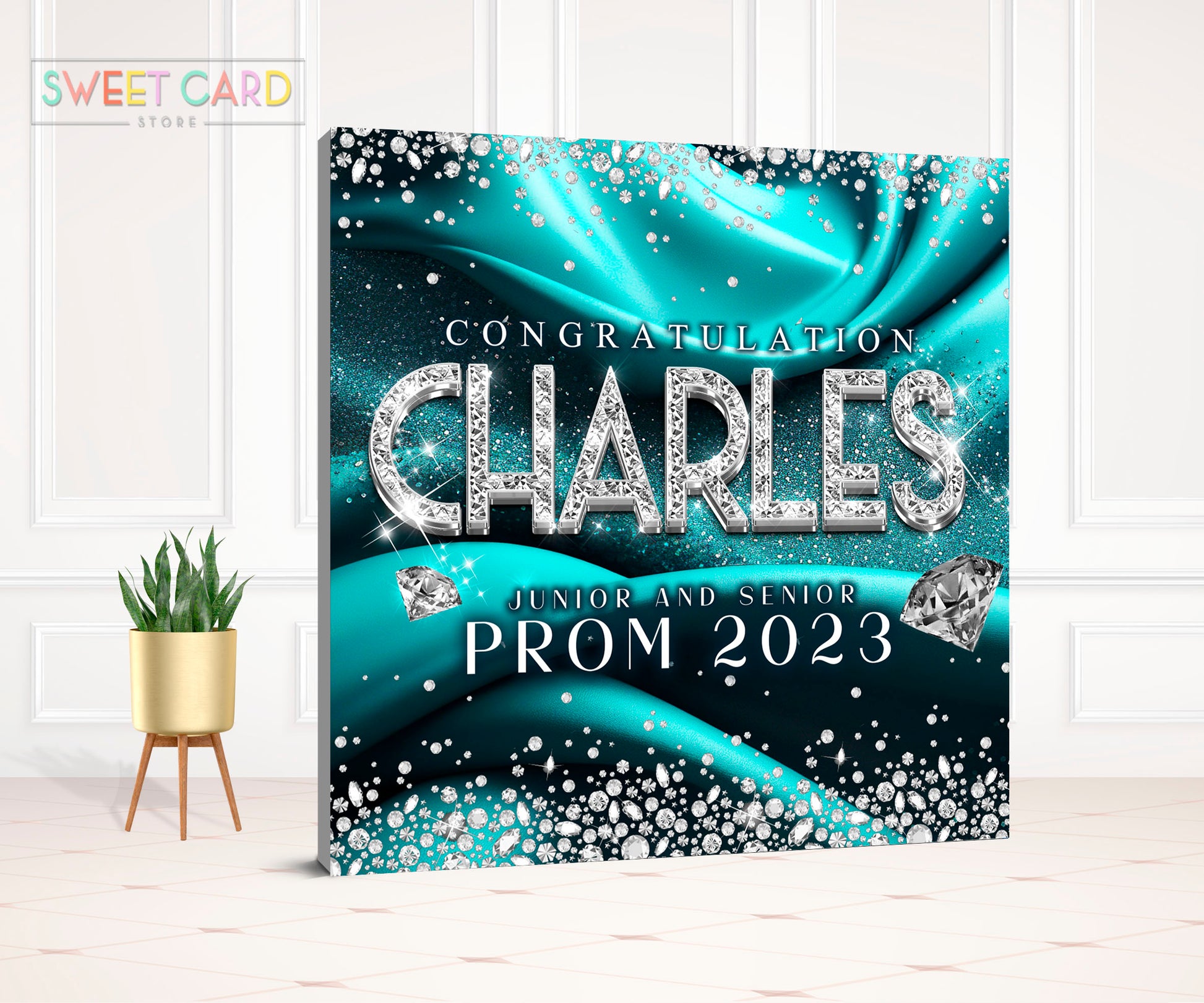 Prom teal silver elegant Backdrop Prom Elegant Backdrop Prom decor Pro ...