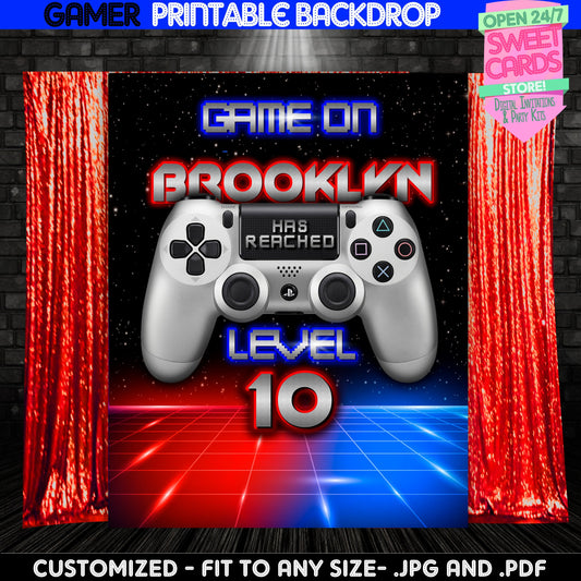 Gamer Backdrop, Games Backdrop, Controller Backdrop, Joystick Backdrop, Video Games Backdrop, Gamer Party, Arcade Party, Video Games party