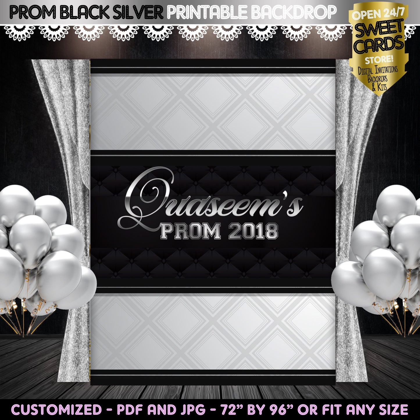 Prom Black and White Printable Backdrop, Prom Elegant Backdrop, Man Prom Background, Prom party Backdrop, Party Backdrop, Boy Prom 2023