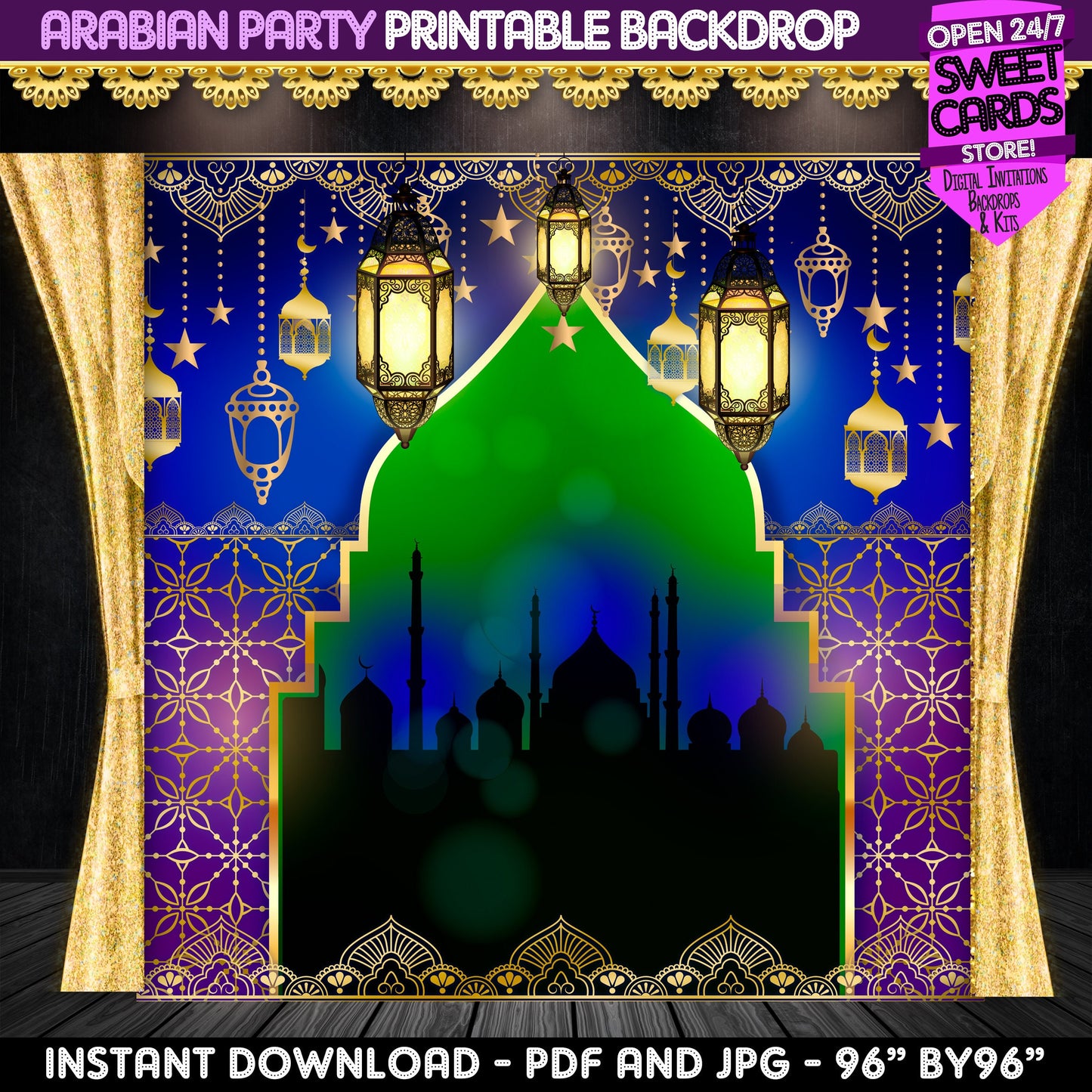 Arabian Moroccan Party Printable Backdrop, Arabian Party Backdrop, Moroccan Party Backdrop, Arabian Moroccan Background