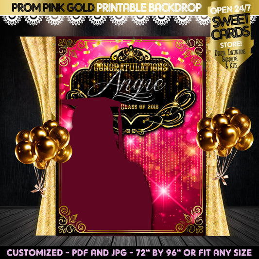 Prom Gold Printable Backdrop, Prom Elegant Backdrop, Prom Background, Prom party Backdrop, Party Backdrop, Prom 2023, ADD PICTURE