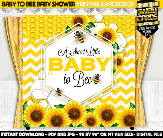 Bumble Bee Party Printable Backdrop, Sweet little bee backdrop, Bee Baby Shower, Bumble bee party, Bumble Bee Decor, Bumble Bee Backdrop