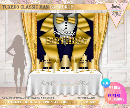 White Tuxedo Printable Backdrop, Classic Man Backdrop, tuxedo Background, man party Backdrop, Man Jacket, tuxedo banner 50th anniversary