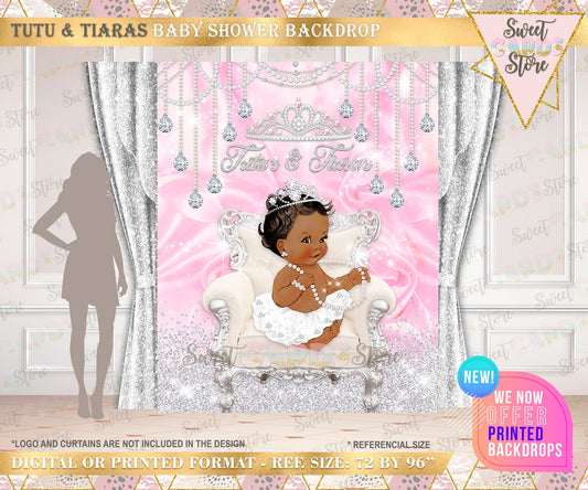 Tutus and Tiara's backdrop, tutu & tiara backdrop, tutu girl backdrop, Tutu princess backdrop, tutu tiaras pearls backdrop, Princess girl