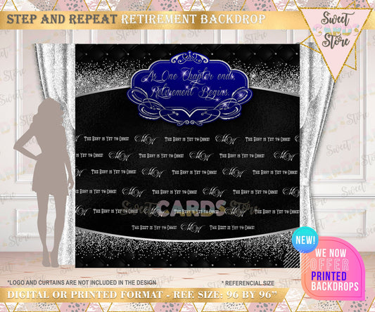 Retirement step and repeat backdrop, Wedding step and repeat printed or digital backdrop, wedding backdrop decor, retirement backdrop