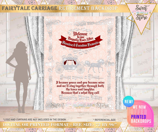 Princess Carriage Party Backdrop, Carriage Backdrop, Princess Fairytale party backdrop, Princess Baby shower Backdrop, Carriage Backdrop