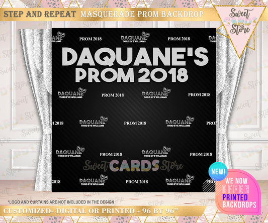 classic Prom Black silver Step and Repeat Backdrop, Prom Elegant Backdrop, Prom Background, Prom party Backdrop, 2k23 Backdrop, Prom 2023