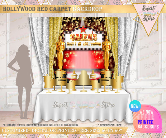 Hollywood Glam Party Backdrop, Hollywood Party Backdrop, Red and gold Party Backdrop, Hollywood Theme Party Backdrop, glam Party backdrop