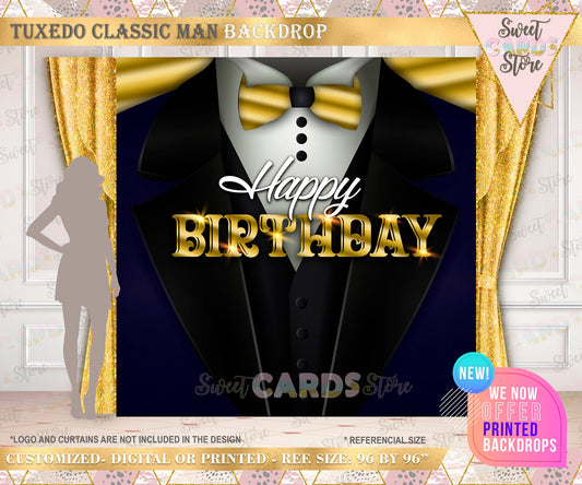 White Tuxedo Printable Backdrop, Classic Man Backdrop, tuxedo Background, man party Backdrop, Man Jacket, tuxedo banner 50th anniversary