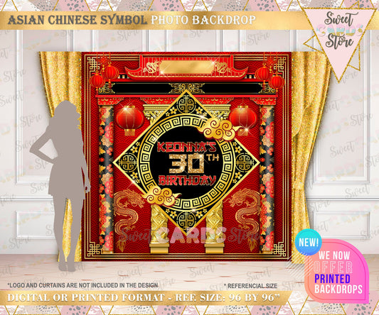 Asian Chinese Party Printable Backdrop, Chinese Party Backdrop, Chinese Party Decor, Chinese Party Printables, Chinese Party, asian decor