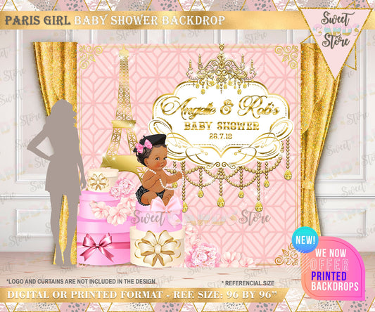 Parisian girl baby shower backdrop, Paris girl baby shower backdrop, paris eiffel tower baby shower banner, paris girl chandelier backdrop