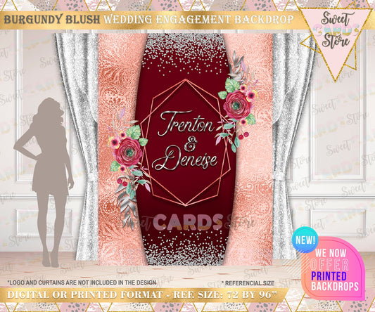 Wedding floral Burgundy Blush backdrop, Wedding Backdrop decor, Wedding Banner, Wedding decor, floral Wedding backdrop, anniversary backdrop