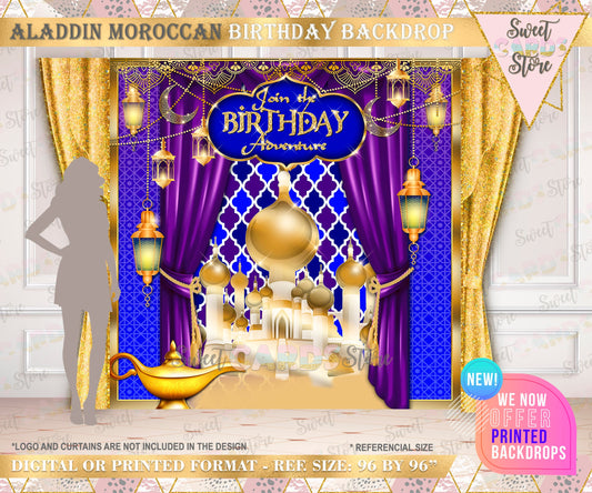 Aladdin style backdrop, moroccan aladdin birthday backdrop, moroccan party backdrop, aladdin theme jasmine birthday backdrop, moroccan