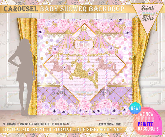 Carousel Printable Backdrop, Carousel Party Photo Backdrop, Carousel Party Background, Carousel Party Printable Banner, Carousel Party decor