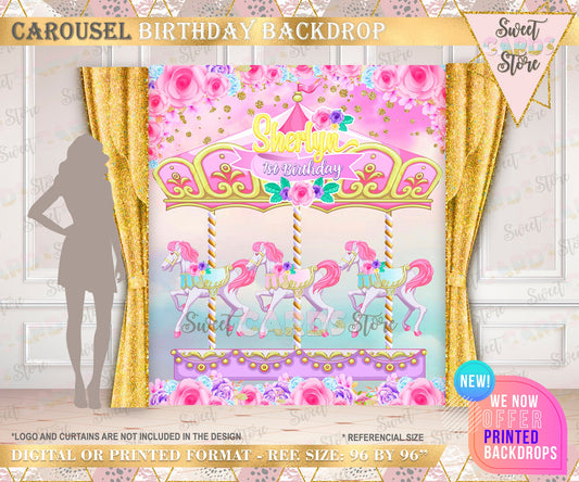 Carousel Printable Backdrop, Carousel Party Photo Backdrop, Carousel Party Background, Carousel Party Printable Banner, Carousel Party decor