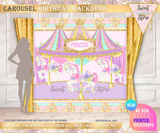 Carousel Printable Backdrop, Carousel Party Photo Backdrop, Carousel Party Background, Carousel Party Printable Banner, Carousel Party decor
