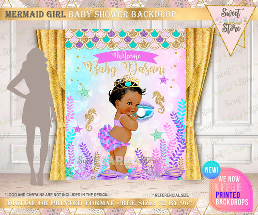 Mermaid Glitter Backdrop, Mermaid under the sea Backdrop, Mermaid Photo Backdrop, Underwater mermaid Backdrop, Mermaid Party Decor