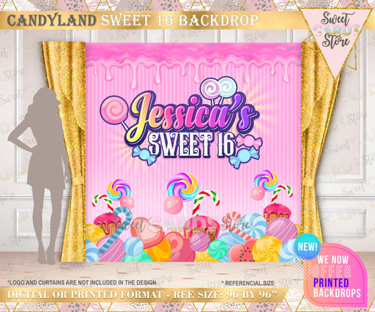 Candyland Backdrop, Candyland sweets backdrop, candy backdrop, candyland sweet sixteen party, candyland decor candyland 1st birthday party
