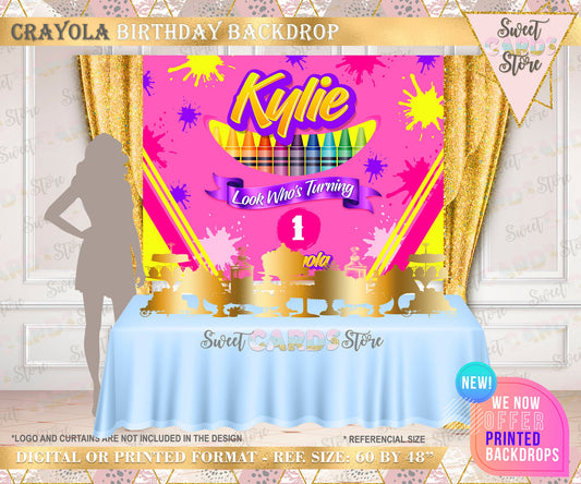 Crayons Crafts Party Printable Backdrop, Paint Party Backdrop, Arts & crafts Party Backdrop, Paint Theme birthday, Art Party Birthday