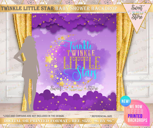 Twinkle Twinkle Little Star Party Backdrop, Stars Backdrop, Moon and Stars Backdrop, Twinkle Twinkle Little Star Party, Stars Party Backdrop