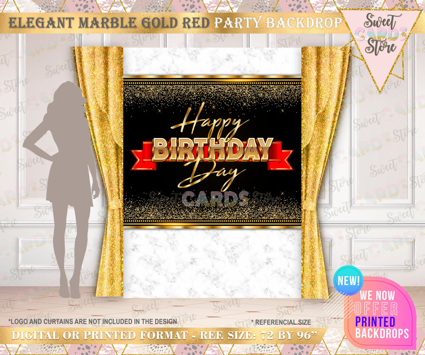 Elegant marble gold red birthday Backdrop, 40th Birthday Backdrop 60th 50th, classic man backdrop, luxury marble birthday backdrop decor