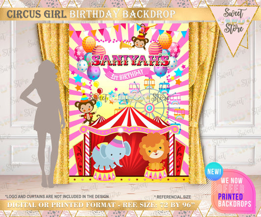 Pink Carnival Circus Printable Backdrop, Welcome Carnival Backdrop, Pink Circus Backdrop, Carnival Circus Banner. Circus Backdrop decor