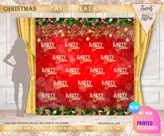 christmas step and repeat party backdrop, christmas decor party Backdrop, christmas backdrop, christmas ornaments party backdrop