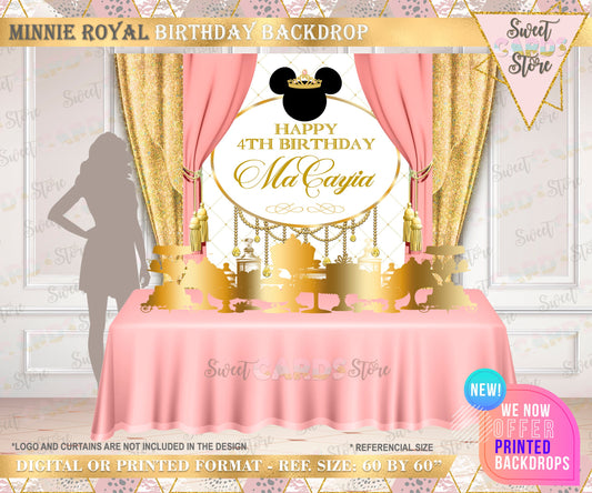 Minnie mouse princess backdrop, minnie baby shower backdrop, minnie mouse birthday backdrop, minnie glitter baby shower backdrop decor