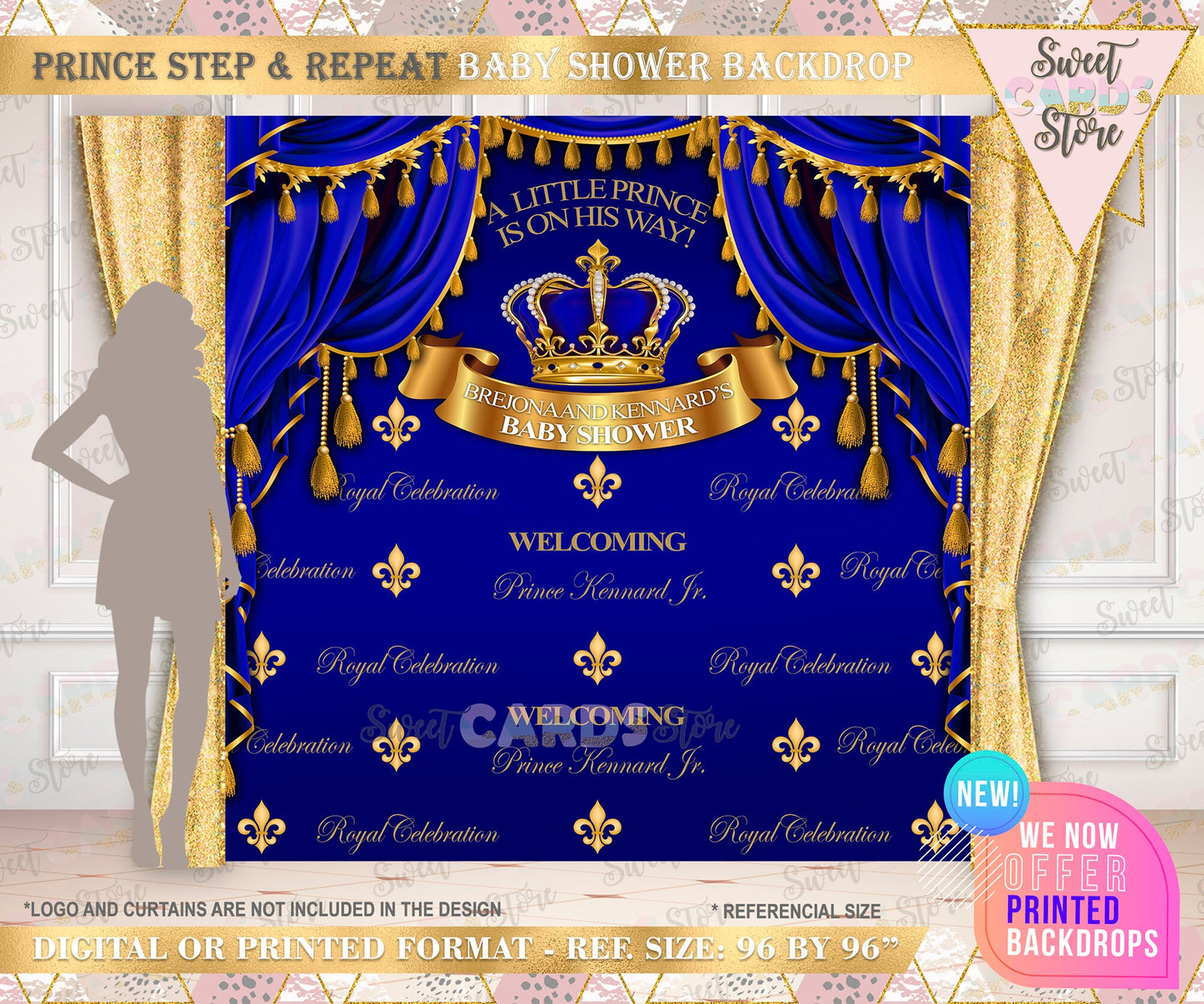 Royal Prince step and repeat Printable Backdrop, Royal prince backdrop, Little prince backdrop, Royal Prince Banner Royal Prince baby shower