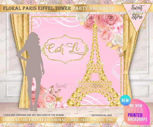 Eiffel tower diamonds baby shower backdrop, Paris baby shower backdrop, paris eiffel tower baby shower banner paris girl chandelier backdrop