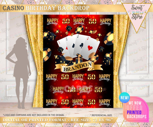 Casino step and repeat backdrop. casino party backdrop, casino birthday backdrop, casino banner decor, casino backdrop 50th 40th 60th