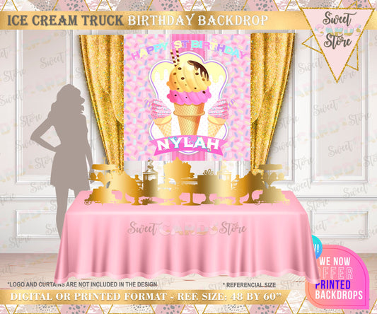 Ice Cream Parlor Printable Backdrop, Ice Cream Backdrop, Ice Cream Party, Ice Cream Parlor Birthday, Ice Cream Birthday, Ice Cream Baby