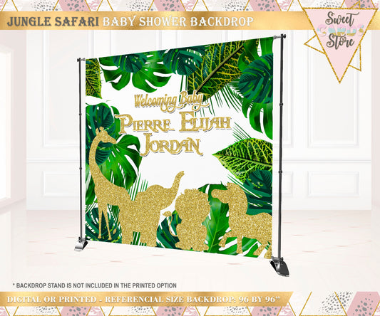 Jungle safari Printable Backdrop, Jungle animals Theme baby shower backdrop, Jungle Birthday Party, Wild One jungle backdrop, Jungle Banner