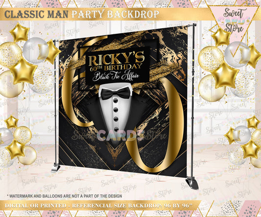 Tuxedo classic man Backdrop, Classic Man Backdrop, tuxedo Background, man party Backdrop, Man Jacket, tuxedo banner, Classic Man Banner