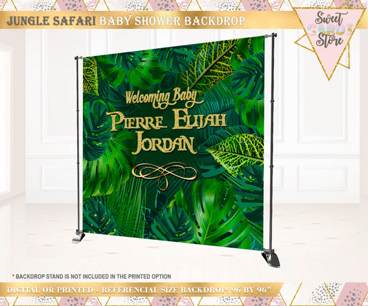 Jungle safari Printable Backdrop, Jungle animals Theme baby shower backdrop, Jungle Birthday Party, Wild One jungle backdrop, Jungle Banner