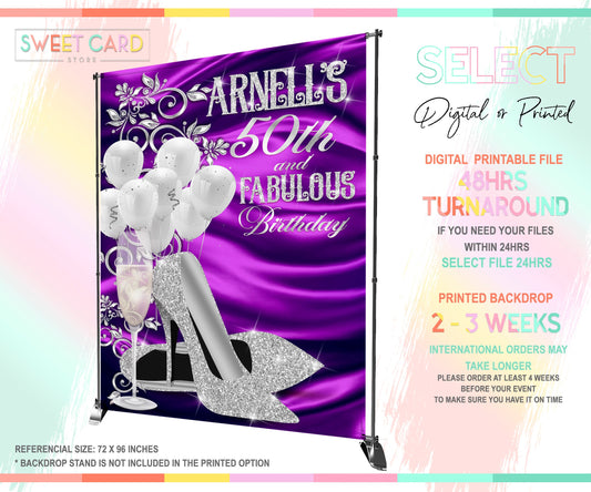 High Heels champagne diamonds birthday backdrop, Heels and champagne backdrop, Glam Backdrop, Glam Birthday backdrop, Heels champagne banner