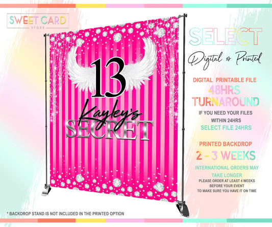 PINK DIAMONDS BACKDROP, Stripes diamonds birthday Backdrop, sparkle glitz Backdrop, diamond angel wings backdrop, angel secrets backdrop